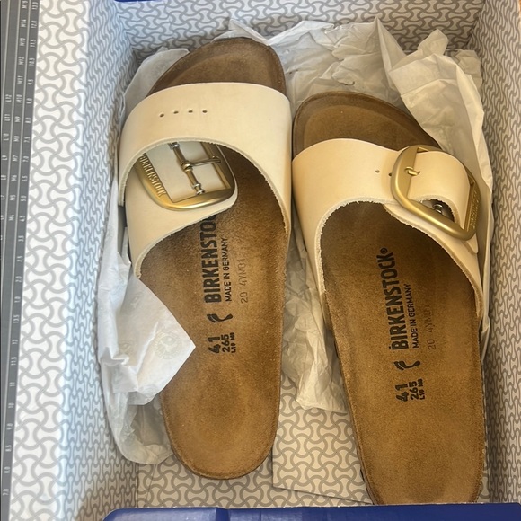 Birkenstock Shoes - Birkenstock Madrid Big Buckle Women's Cream Sandals